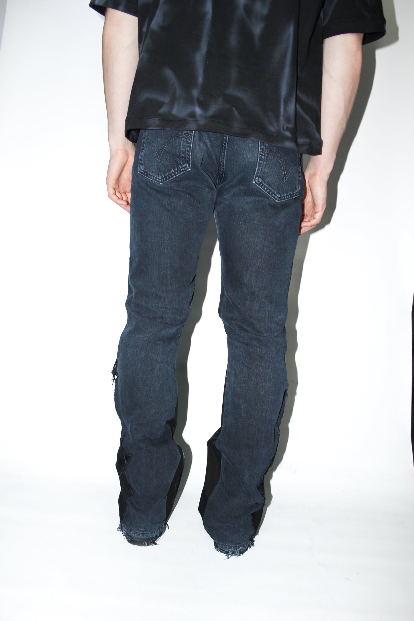 BOOTCUT MARINE PAINT DENIM PANTS